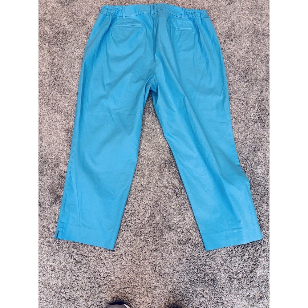 Talbots Woman The Perfect Crop Pants Size 16 Aqua Blue High-Rise Stretch - Picture 6 of 7